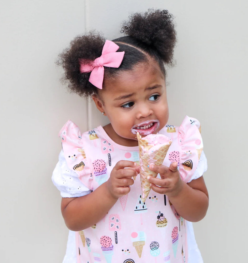 Pink Ice Cream Bapron Baby Bib