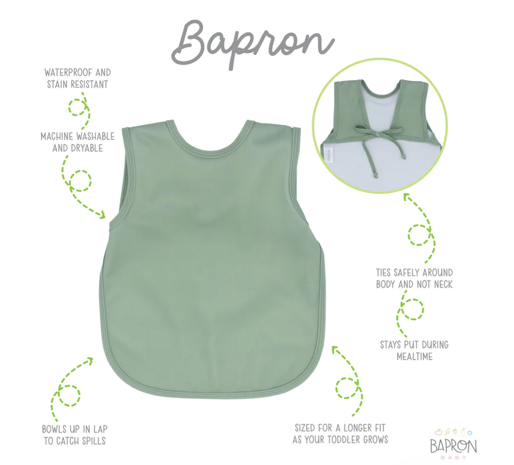 Sage Minimalist Bapron Baby Bib