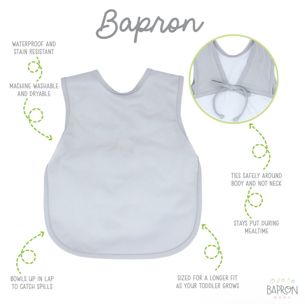 Light Gray Bapron Baby Bib