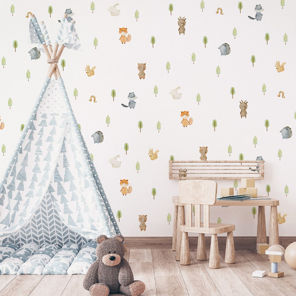 Little forest animals wall stickers