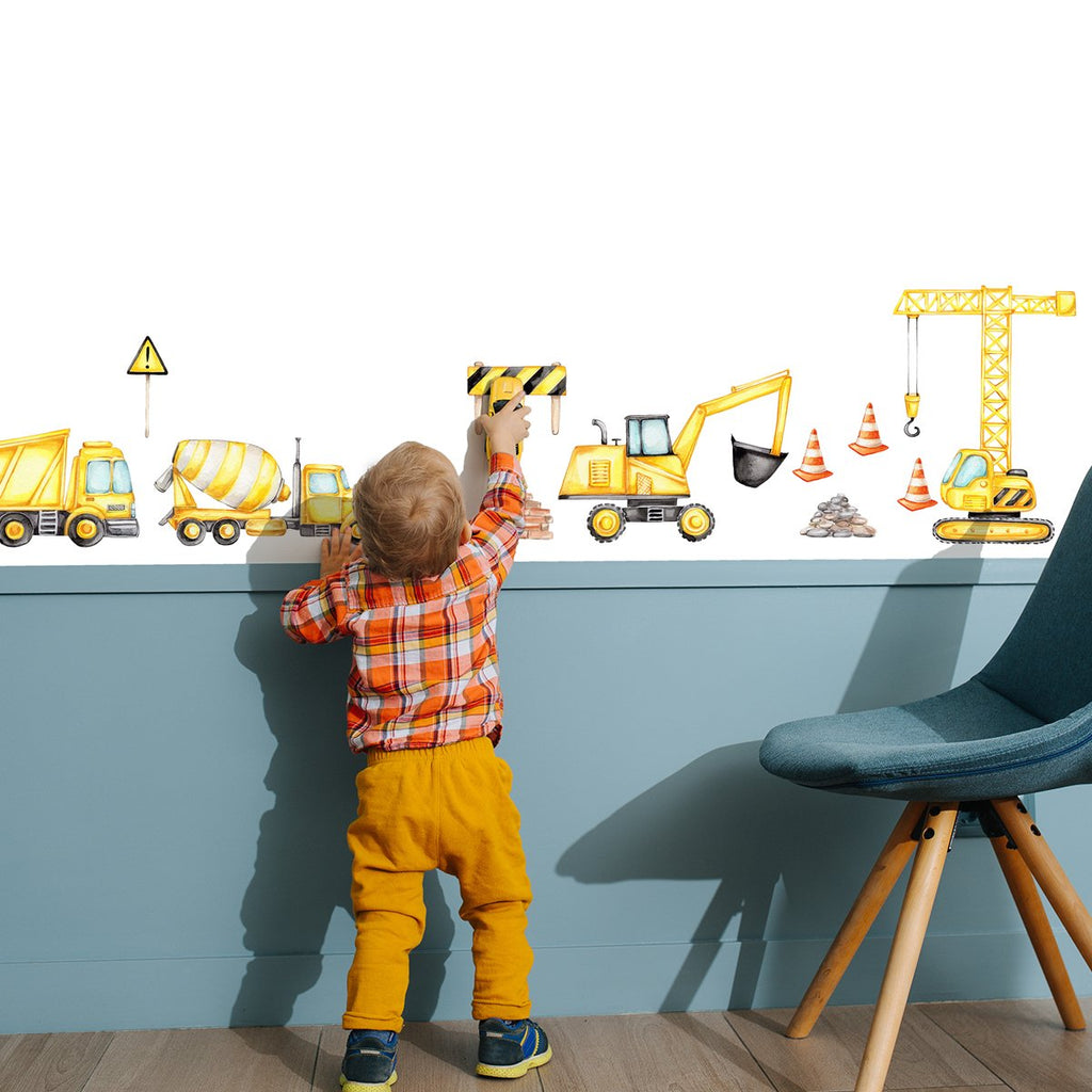 King size construction wall stickers