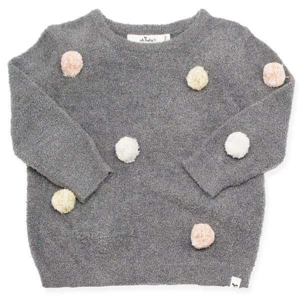 Grey Fuzzy Knit Brooklyn Sweater