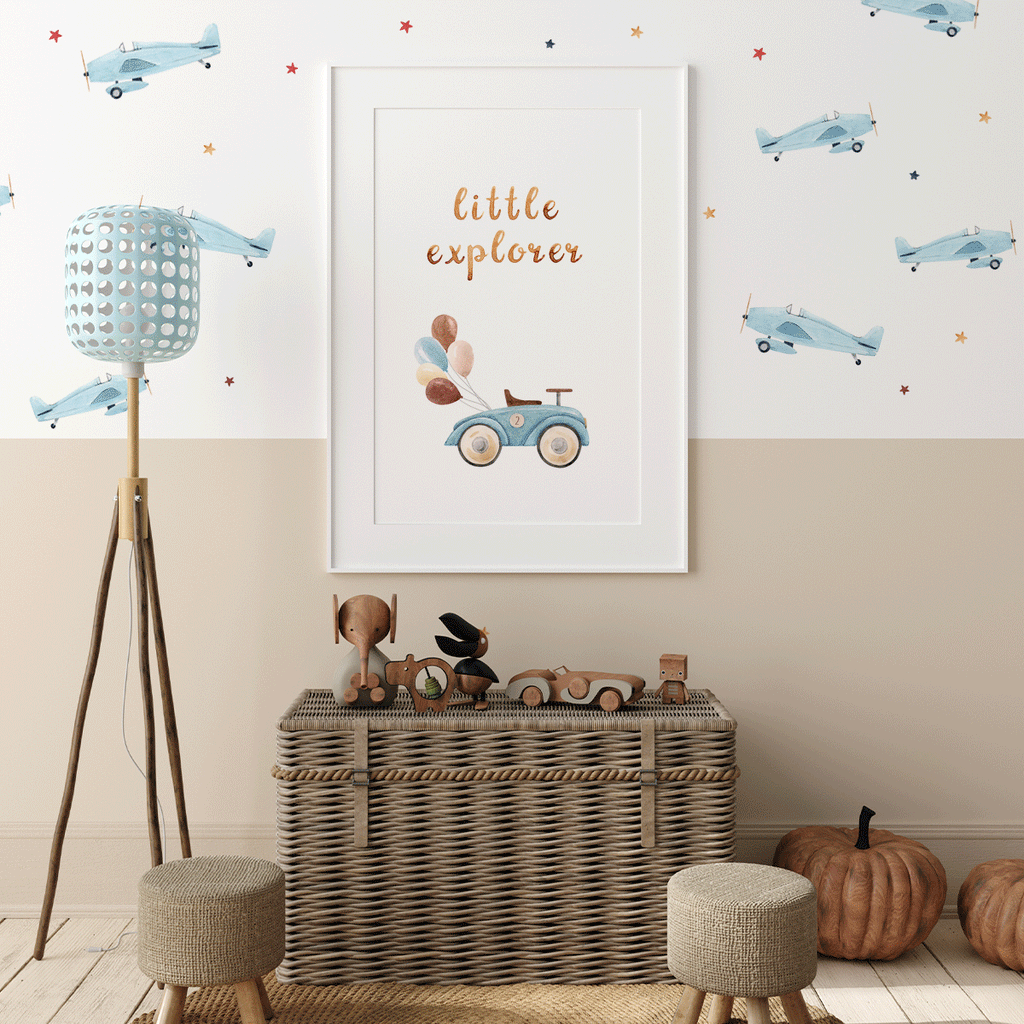 Planes with stars wall stickers
