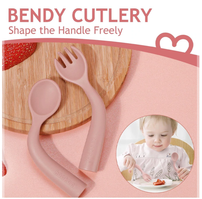 Haakaa Bendy Silicone Cutlery Set