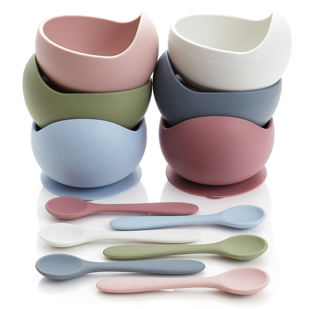 Sage Silicone Suction Bowl & Spoon