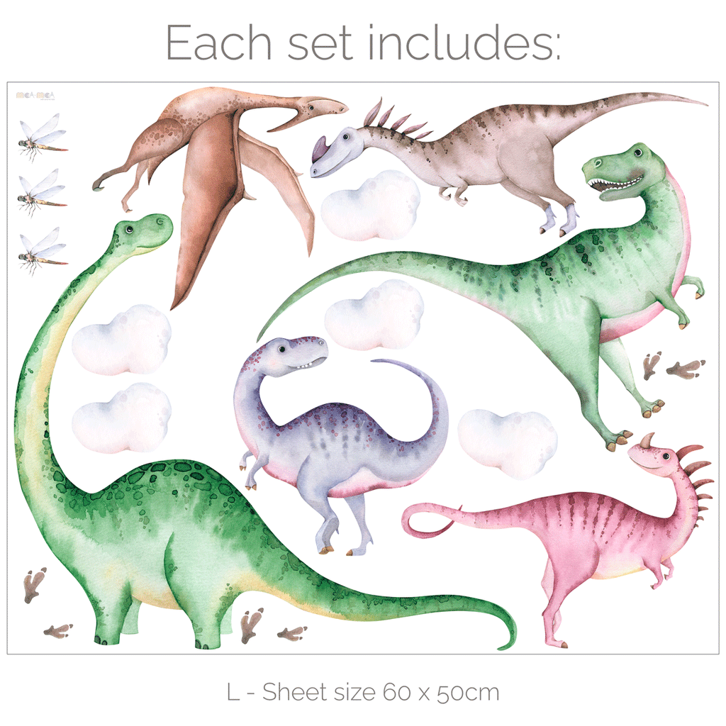 Large dinosaurs wall stickers